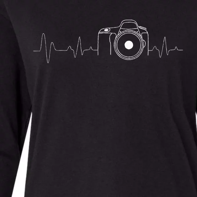 Photographer Gift Idea HeartBeat Photography Camera Womens Cotton Relaxed Long Sleeve T-Shirt