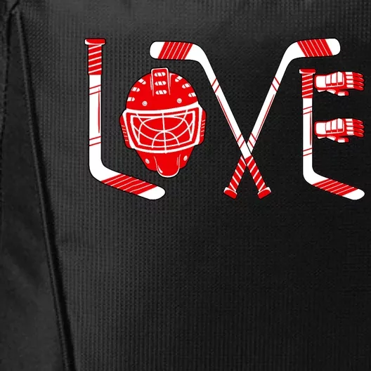 Player Goalie Ice Hockey Heart Funny Valentines Day City Backpack