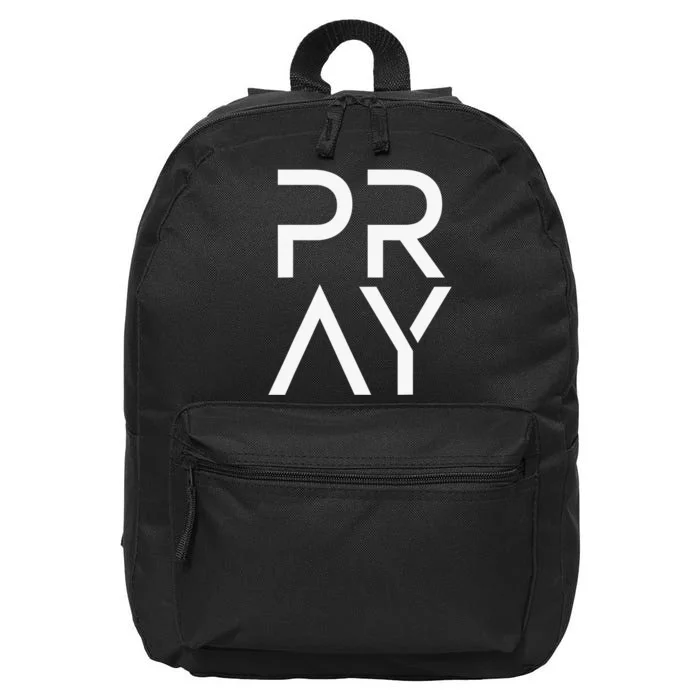 Pray God Jesus Christ Faith Prayer Religious Christian Gift 16 in Basic Backpack