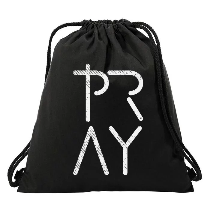 Pray God Jesus Christ Faith Prayer Religious Drawstring Bag