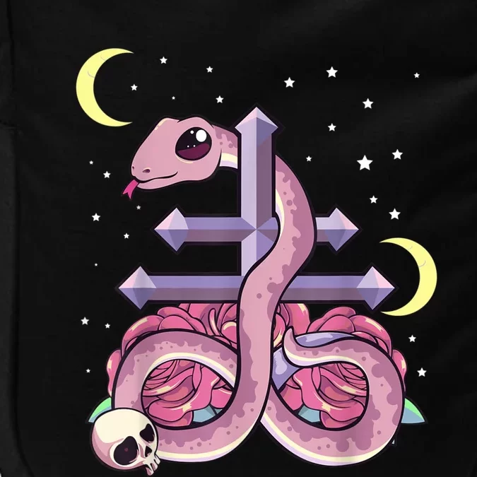 Pastel Goth Kawaii Leviathan Cross Snake Serpent Roses Impact Tech Backpack