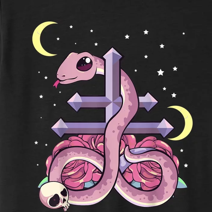 Pastel Goth Kawaii Leviathan Cross Snake Serpent Roses ChromaSoft Performance T-Shirt