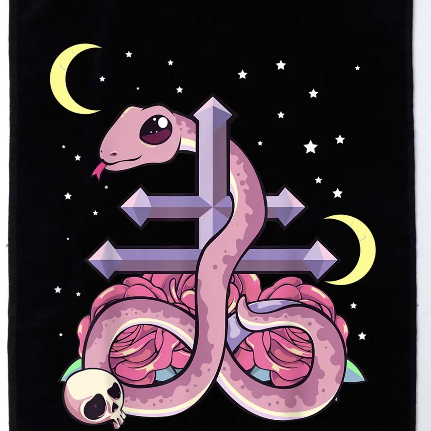 Pastel Goth Kawaii Leviathan Cross Snake Serpent Roses Platinum Collection Golf Towel