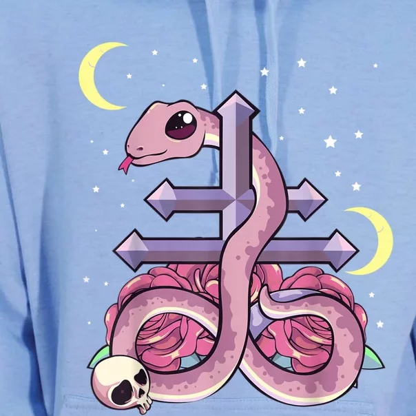 Pastel Goth Kawaii Leviathan Cross Snake Serpent Roses Unisex Surf Hoodie