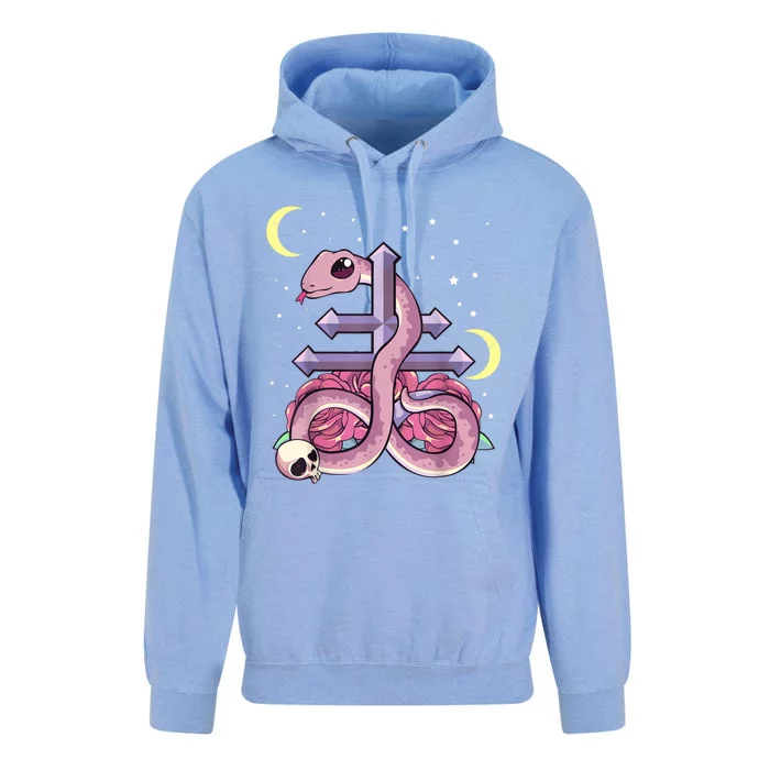 Pastel Goth Kawaii Leviathan Cross Snake Serpent Roses Unisex Surf Hoodie