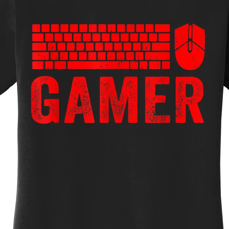 PC Gaming Keyboard Mouse WASD For Computer Gamers Women's T-Shirt