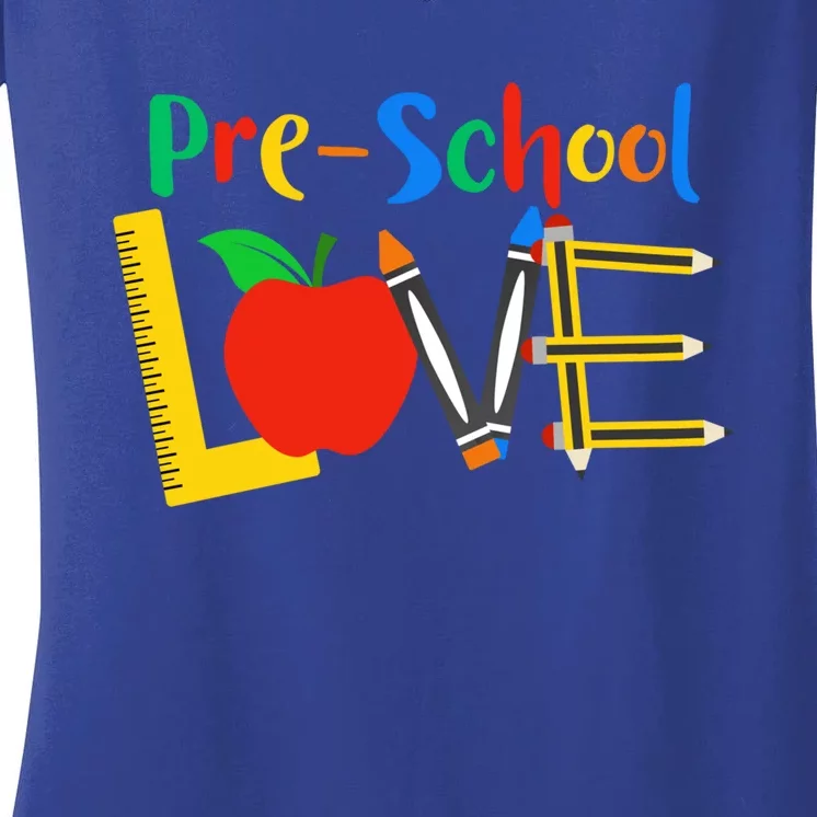 Precool Giftschool Love Teacher Student Classroom Gift Tools Design Gift Women's V-Neck T-Shirt