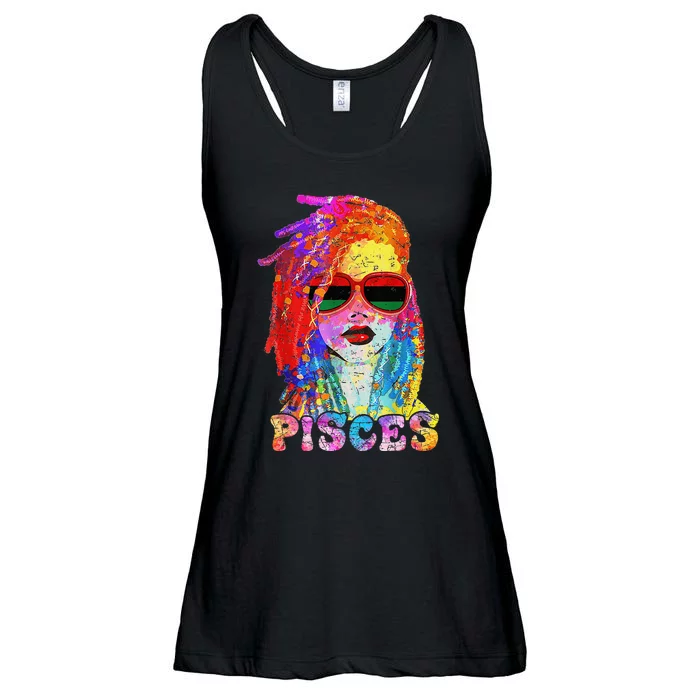 Pisces Girl LocD Hair Art Zodiac Birthday Ladies Essential Flowy Tank