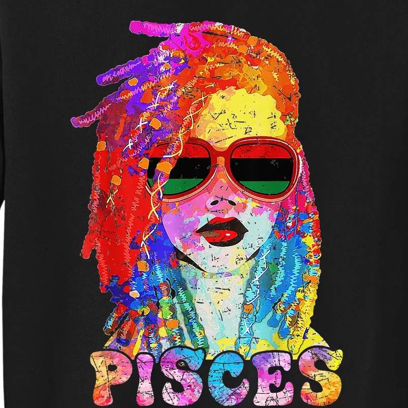 Pisces Girl LocD Hair Art Zodiac Birthday Tall Sweatshirt