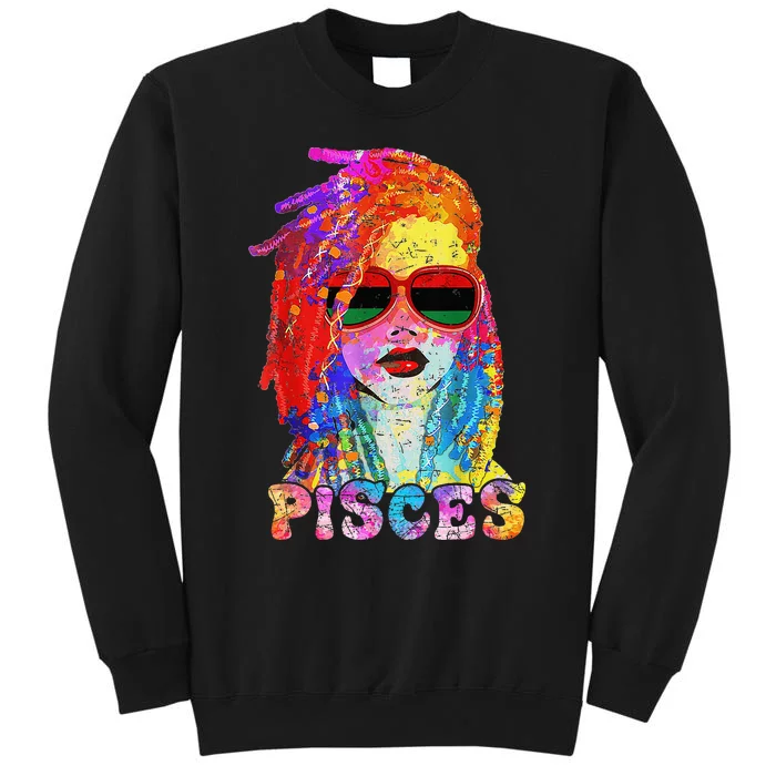 Pisces Girl LocD Hair Art Zodiac Birthday Tall Sweatshirt