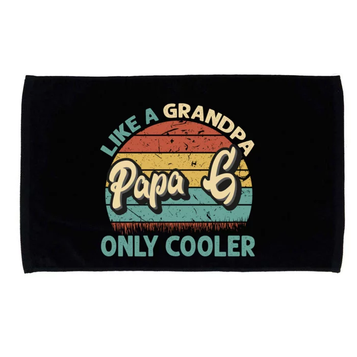 Papa G Like A Grandpa Only Cooler Vintage Dad Fathers Day Gift Microfiber Hand Towel