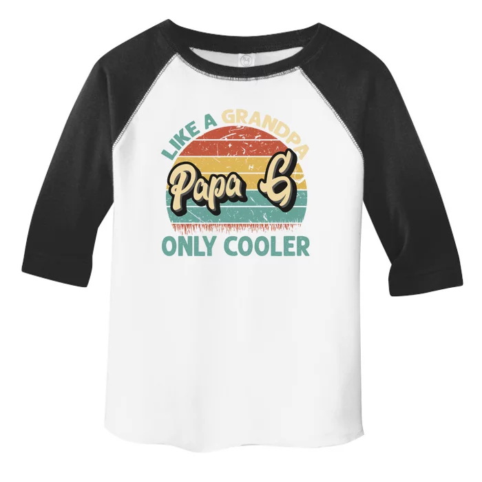 Papa G Like A Grandpa Only Cooler Vintage Dad Fathers Day Gift Toddler Fine Jersey T-Shirt