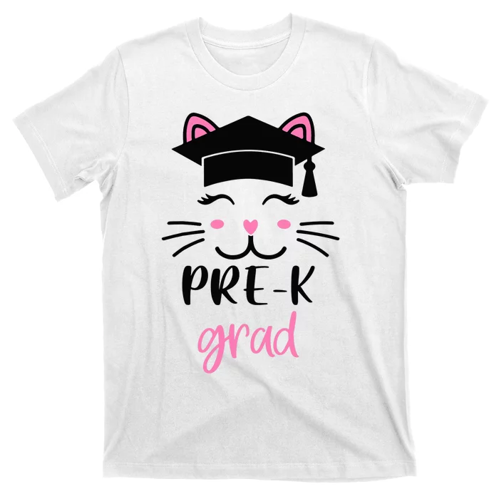 Pre-K Grad Last Day of School Cute Cat Face T-Shirt