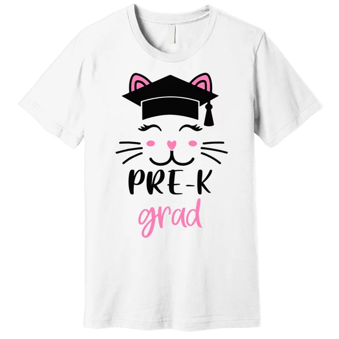 Pre-K Grad Last Day of School Cute Cat Face Premium T-Shirt