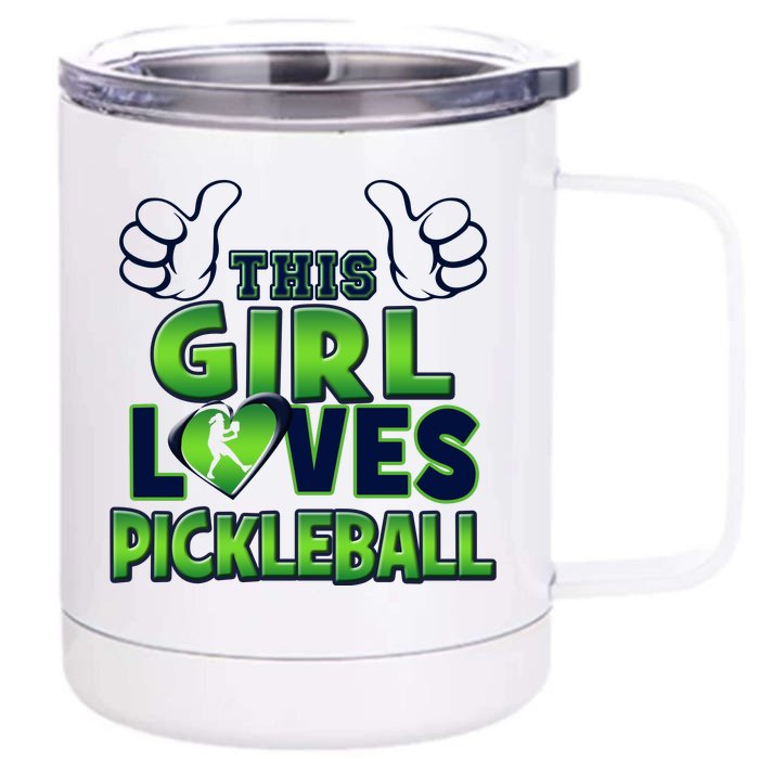 Pickleball Girl Love Front & Back 12oz Stainless Steel Tumbler Cup