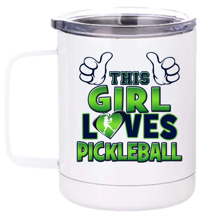 Pickleball Girl Love Front & Back 12oz Stainless Steel Tumbler Cup