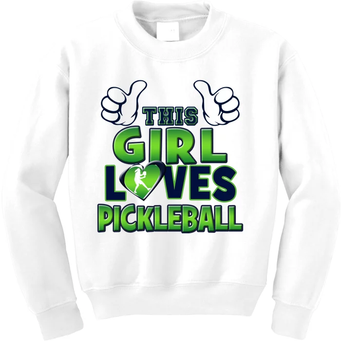 Pickleball Girl Love Kids Sweatshirt