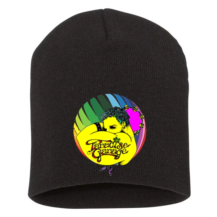 Paradises Garages Logo Pride Colors Sphere Short Acrylic Beanie