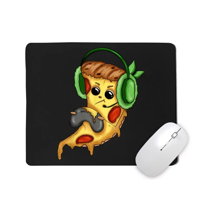 Pizza Gamer Love Play Video Games Funny Controller Headset Mousepad