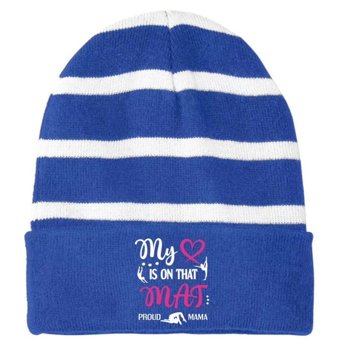 Proud Gymnastics Mama Gymnastics Mom Of A Gymnast Cool Gift Striped Beanie with Solid Band