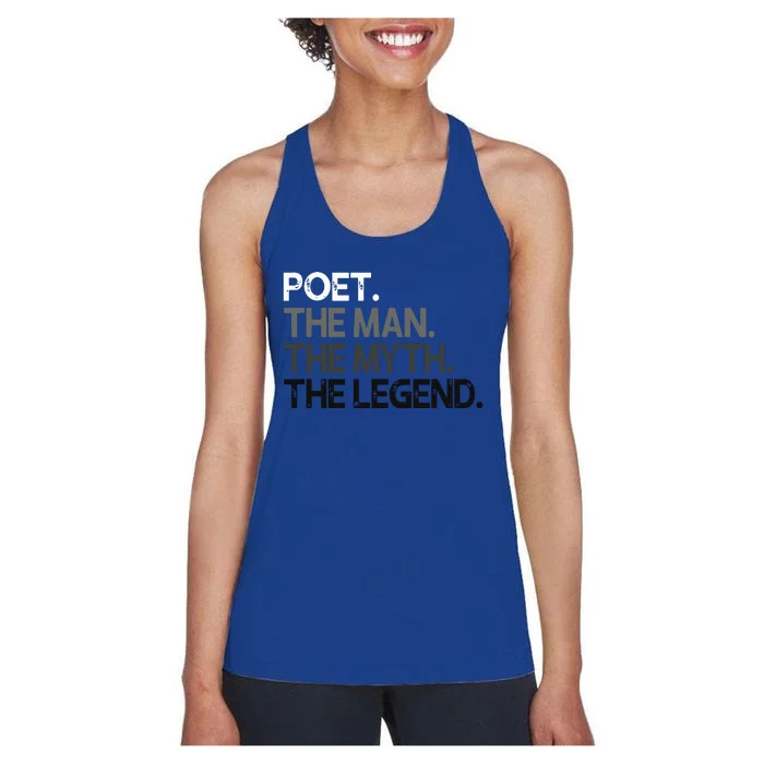 Poet Gift Man Myth The Legend Women's Racerback Tank