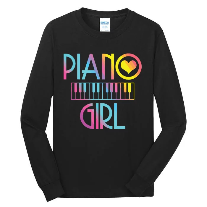 Piano Girl Musical Pianist Keyboard Cute Tall Long Sleeve T-Shirt