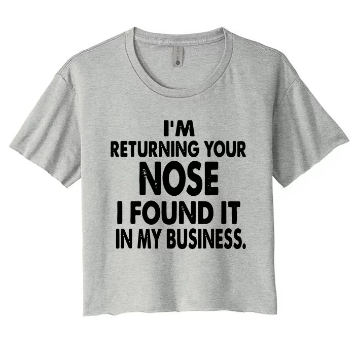 Privacy Gifts Mind Your Own Business Nosy People Women's Crop Top Tee