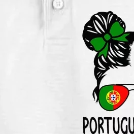 Portuguese Girl Messy Hair Portugal Pride Dry Zone Grid Performance Polo