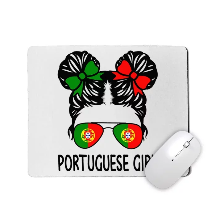 Portuguese Girl Messy Hair Portugal Pride Mousepad