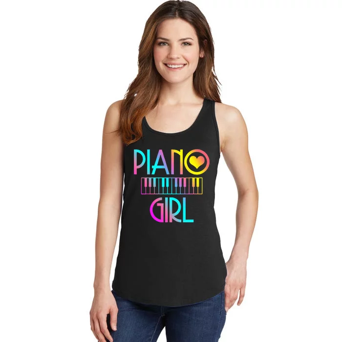 Piano Girl Musical Pianist Keyboard Cute Ladies Essential Tank