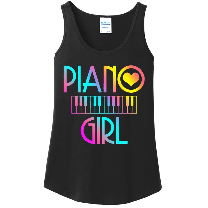 Piano Girl Musical Pianist Keyboard Cute Ladies Essential Tank