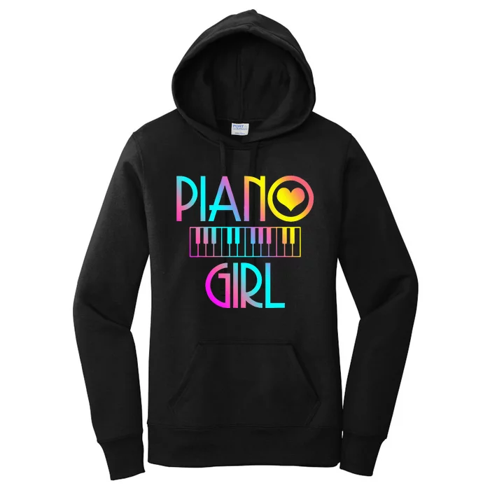 Piano Girl Musical Pianist Keyboard Cute Women's Pullover Hoodie