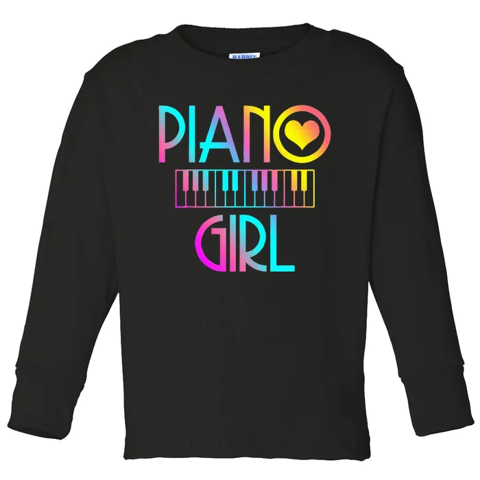 Piano Girl Musical Pianist Keyboard Cute Toddler Long Sleeve Shirt