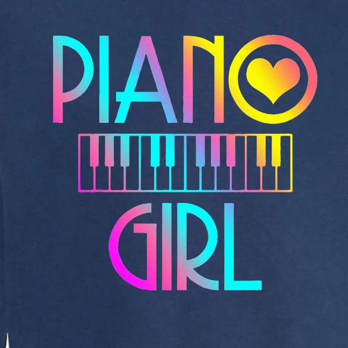 Piano Girl Musical Pianist Keyboard Cute Garment-Dyed Sweatshirt