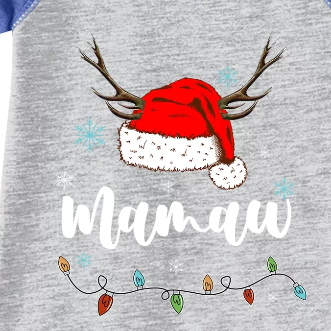 Personalized Gift Mamaw Christmas Santa Hat Light Up Gift Infant Baby Jersey Bodysuit