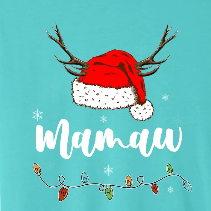 Personalized Gift Mamaw Christmas Santa Hat Light Up Gift ChromaSoft Performance T-Shirt