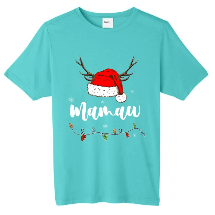 Personalized Gift Mamaw Christmas Santa Hat Light Up Gift ChromaSoft Performance T-Shirt