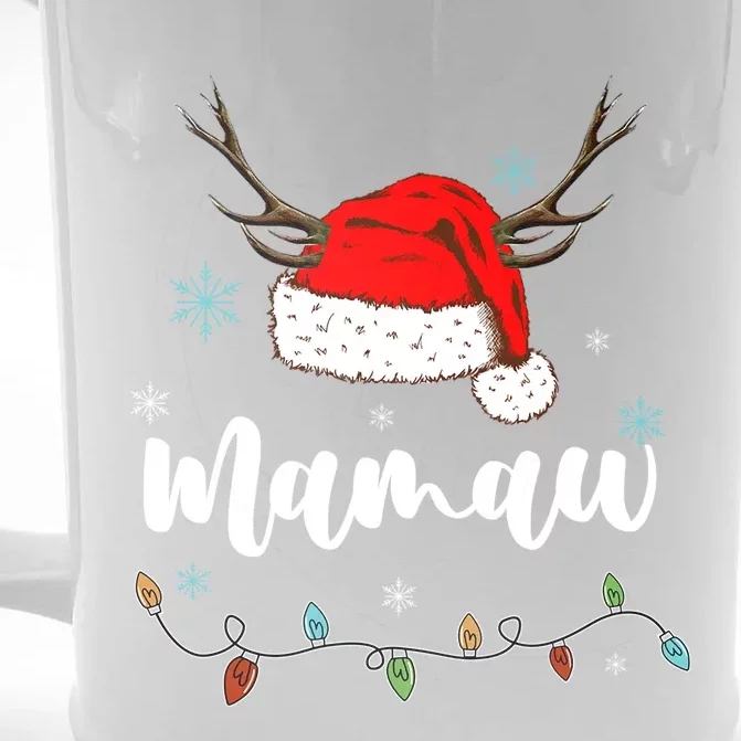 Personalized Gift Mamaw Christmas Santa Hat Light Up Gift Front & Back Beer Stein