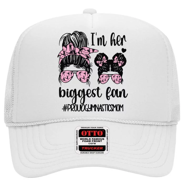 Proud Gymnastics Mom Of A Gymnast Mama High Crown Mesh Trucker Hat