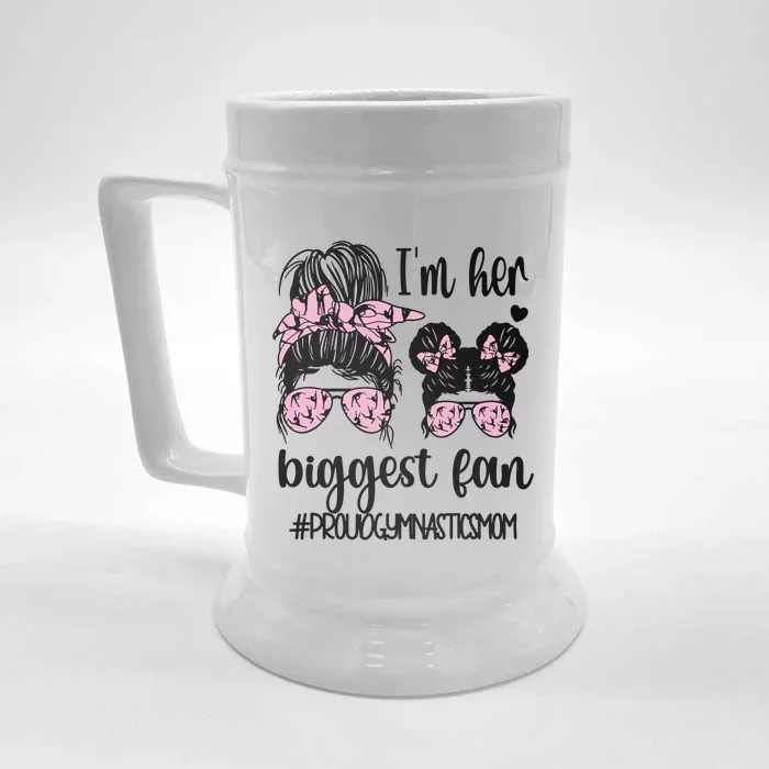 Proud Gymnastics Mom Of A Gymnast Mama Front & Back Beer Stein