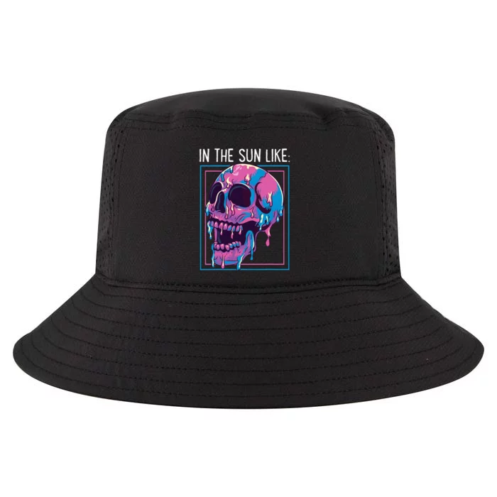 Pastel Goth Melting Skull In The Sun Like Aesthetic Summer Cool Comfort Performance Bucket Hat