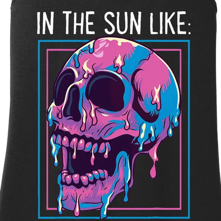 Pastel Goth Melting Skull In The Sun Like Aesthetic Summer Ladies Essential Tank