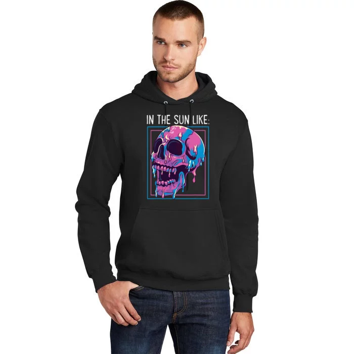 Pastel Goth Melting Skull In The Sun Like Aesthetic Summer Tall Hoodie