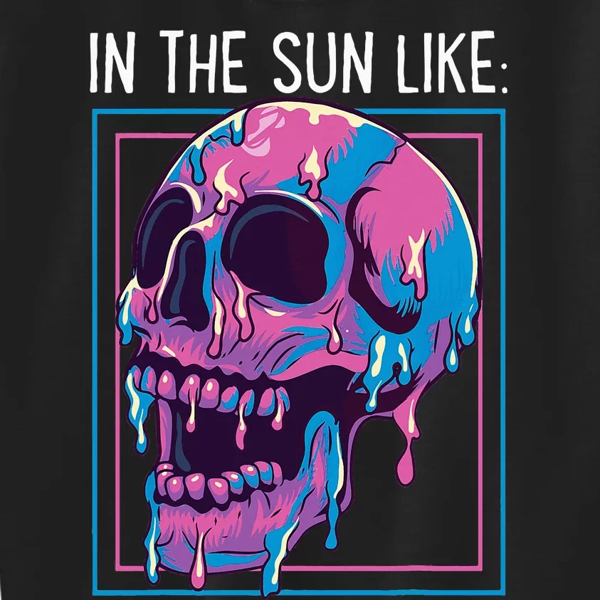 Pastel Goth Melting Skull In The Sun Like Aesthetic Summer Kids Sweatshirt