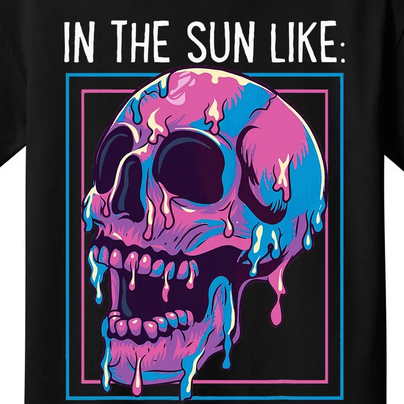 Pastel Goth Melting Skull In The Sun Like Aesthetic Summer Kids T-Shirt