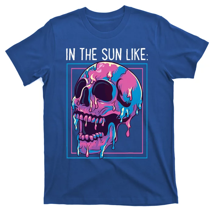 Pastel Goth Melting Skull In The Sun Like Aesthetic T-Shirt