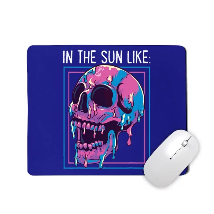 Pastel Goth Melting Skull In The Sun Like Aesthetic Mousepad