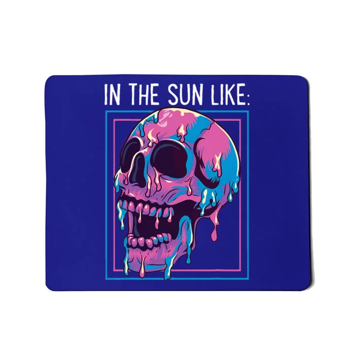 Pastel Goth Melting Skull In The Sun Like Aesthetic Mousepad