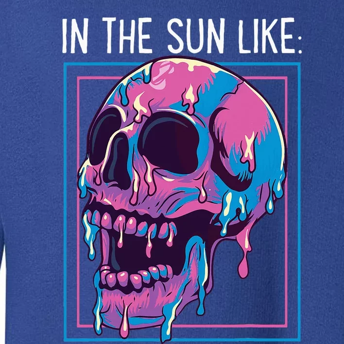 Pastel Goth Melting Skull In The Sun Like Aesthetic Toddler Sweatshirt