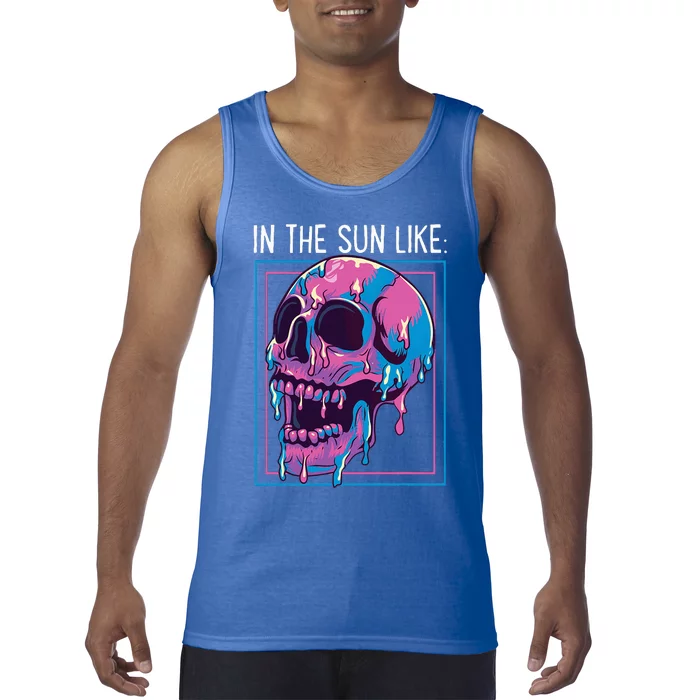 Pastel Goth Melting Skull In The Sun Like Aesthetic Tank Top